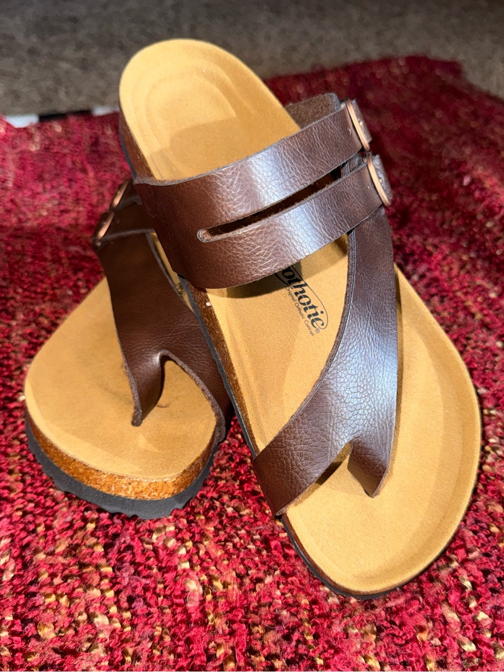 Women’s brown Faux-Leather Sandals